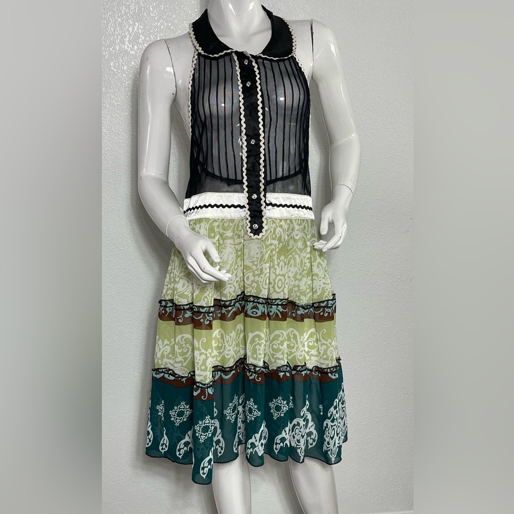 Green Tiered A-Line Midi Skirt for Casual Wear